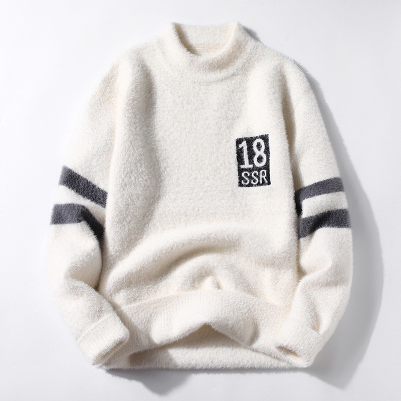 2021秋冬新品男装水貂绒套头针织衫圆领长袖修身韩版毛衣M64-P50，男装针织衫/毛衣，星座1217-2