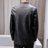皮衣2021秋季新款韩版青年外套修身立领男士pu休闲皮夹克PU04，男装皮衣，星座1217-2