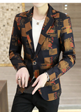 2021春季拼色西服修身韩版小西装青年休闲帅气男外套潮流XZ108，男装西服，星座1217-2