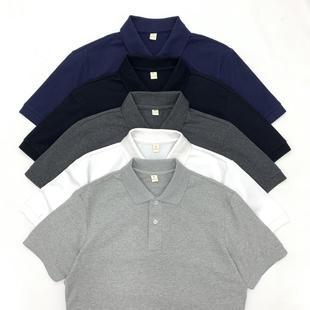 男潮 美式 复古翻领短袖 T恤男 欧美简约精梳纯棉宽松商务休闲POLO衫