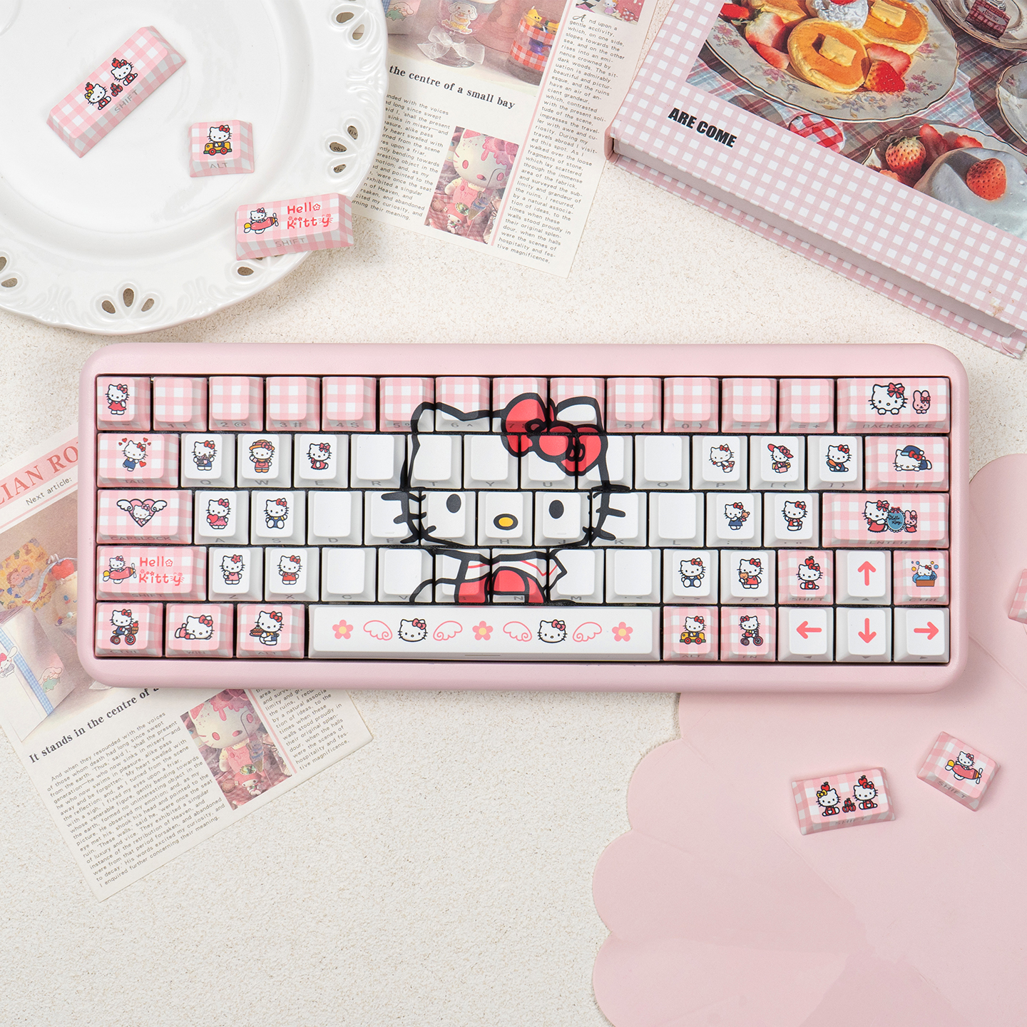 HelloKitty键帽侧透粉色原厂PBT