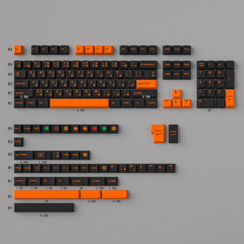 六种配色极简黑灯键帽PBT热升华