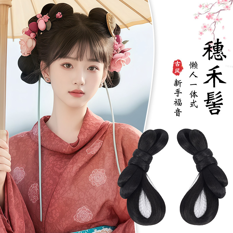 丝慕假发汉服假发古风头饰蝴蝶结图片