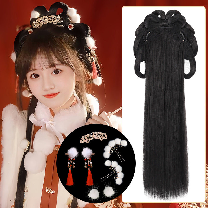 古装新年头饰汉服假发一体式发包古风假发髻盘发明制后脑勺垫发包,美发护发/假发,发包/丸子,淘宝优惠券,粉丝福利购,淘宝优惠卷