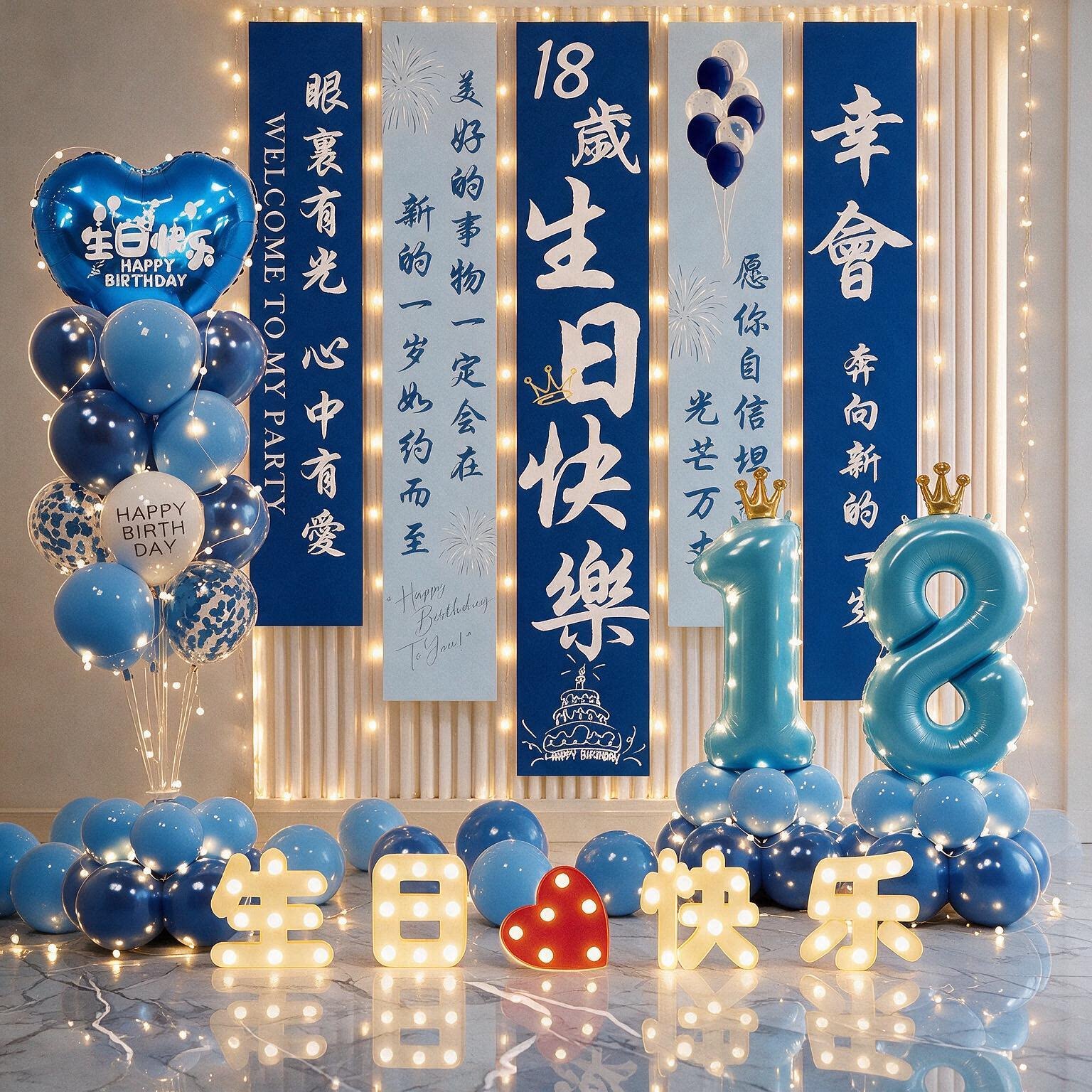 18岁成人礼生日布置气球