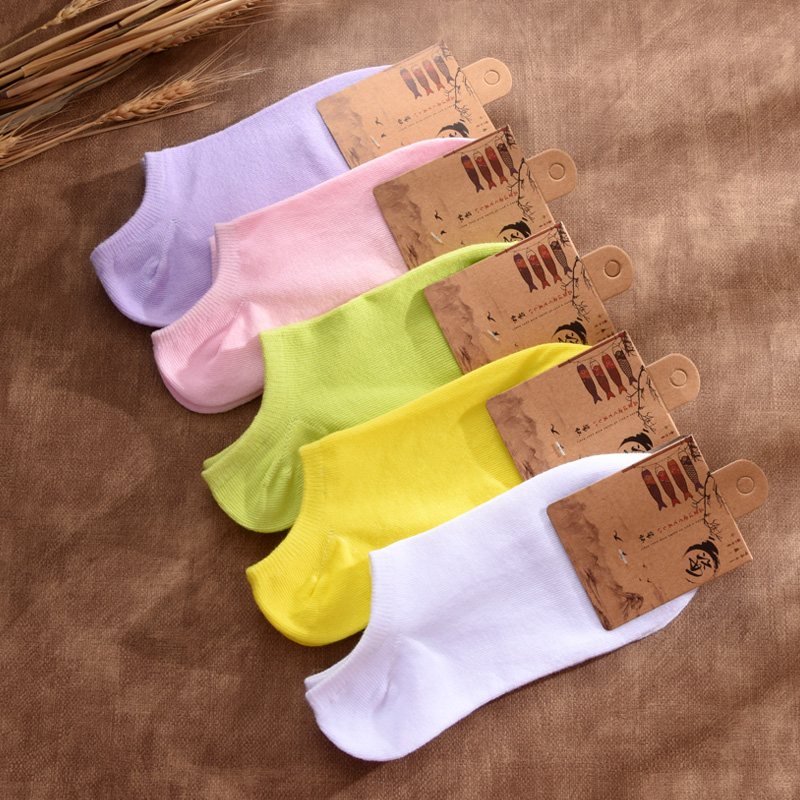 糖果色浅口短袜女低帮日系百搭
