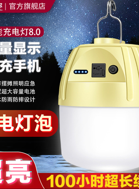 充电的照明灯户外露营家用超长续航大容量led地摊灯泡夜市摆摊灯