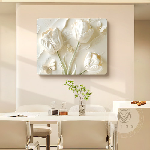 奶油风电表箱装饰画高级感