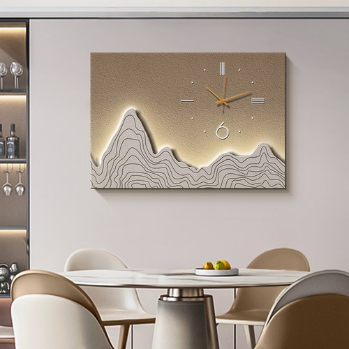 现代轻奢电表箱装饰画简约带钟表