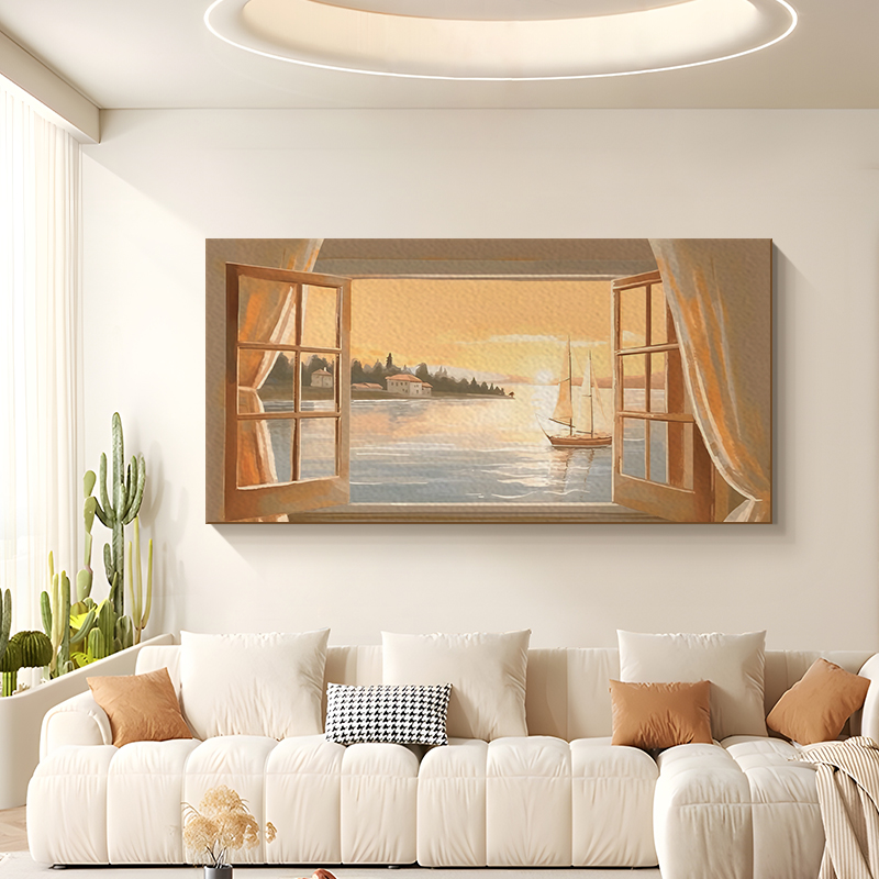 客厅装饰画风景高级感砂岩