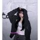 eihey诶嘿春季 星星拉链连帽卫衣条纹休闲宽松复古外套上衣女 新款