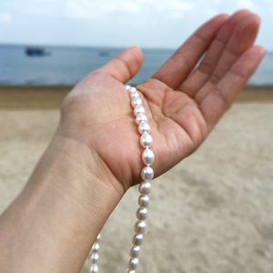 北海天然淡水珍珠项链女送妈妈款极强光水滴形劲链礼盒装母亲礼物