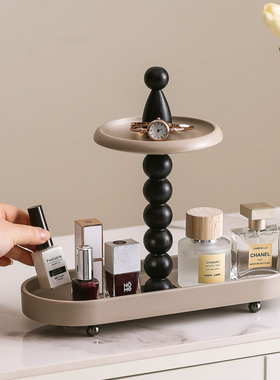 轻奢首饰香薰香水高级感托盘复古玄关放钥匙手表收纳架入户门鞋柜