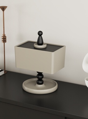 轻奢桌面多功能收纳盒放钥匙入户玄关置物架带盖防尘家用杂物整理