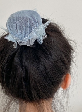 儿童发网女空乘盘头发隐形网兜套舞蹈考级神器丸子头黑色头花发套