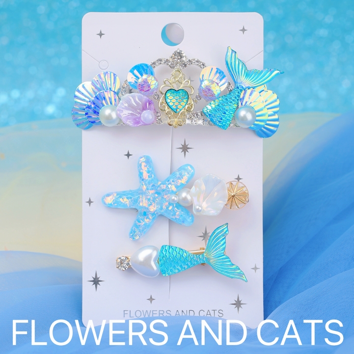 flowersandcats女童一字夹公主头