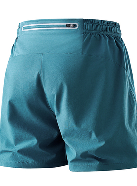 四分裤男夏季运动健身跑步速干透气高弹短裤【后手机口袋】