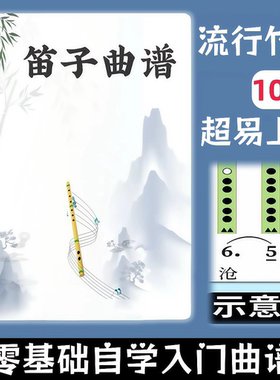 笛子流行曲洞洞谱零基础自学入门曲谱超易上手100首精美活页装订
