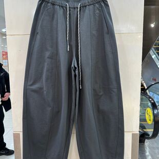 宽松百搭休闲裤 小艺欧货女装 松紧腰抽绳弯刀裤 新款 9602H 2026春季