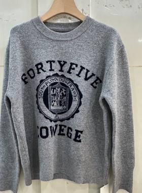 精品女装25161H小艺欧货女装2025冬季圆领字母印花百搭显瘦针织衫