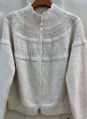 精品女装75170H 小艺欧货女装2025冬季半高领钩花百搭显瘦针织衫