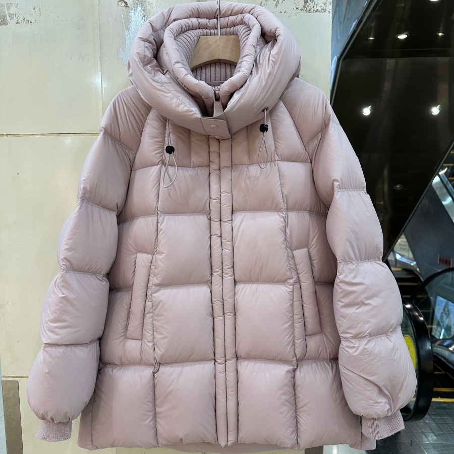 小艺欧货女装2025冬季新款时尚连帽长袖双口袋纯色百搭羽绒服622H