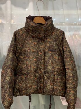 小艺欧货女装2025冬季时尚立领迷彩植物花卉保暖鸭绒羽绒服8288H