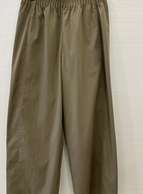 小艺欧货女装2026春夏款极简风松紧高腰宽松显瘦九分休闲裤6828H
