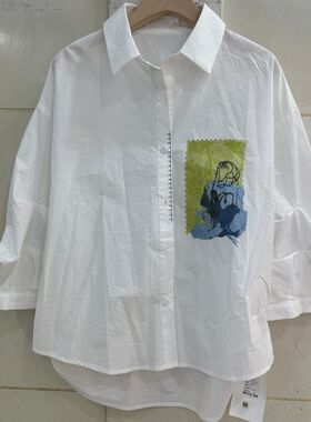 冰怡尔9810H 小艺欧货女装2026春夏韩版通勤印花百搭翻领显瘦衬衫