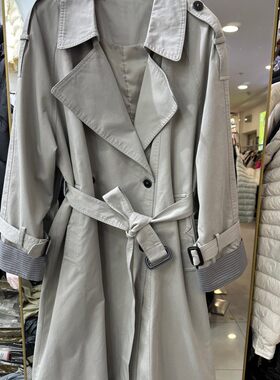 小艺欧货女装2026年春季新款英伦风系带收腰中长款风衣外套65539H