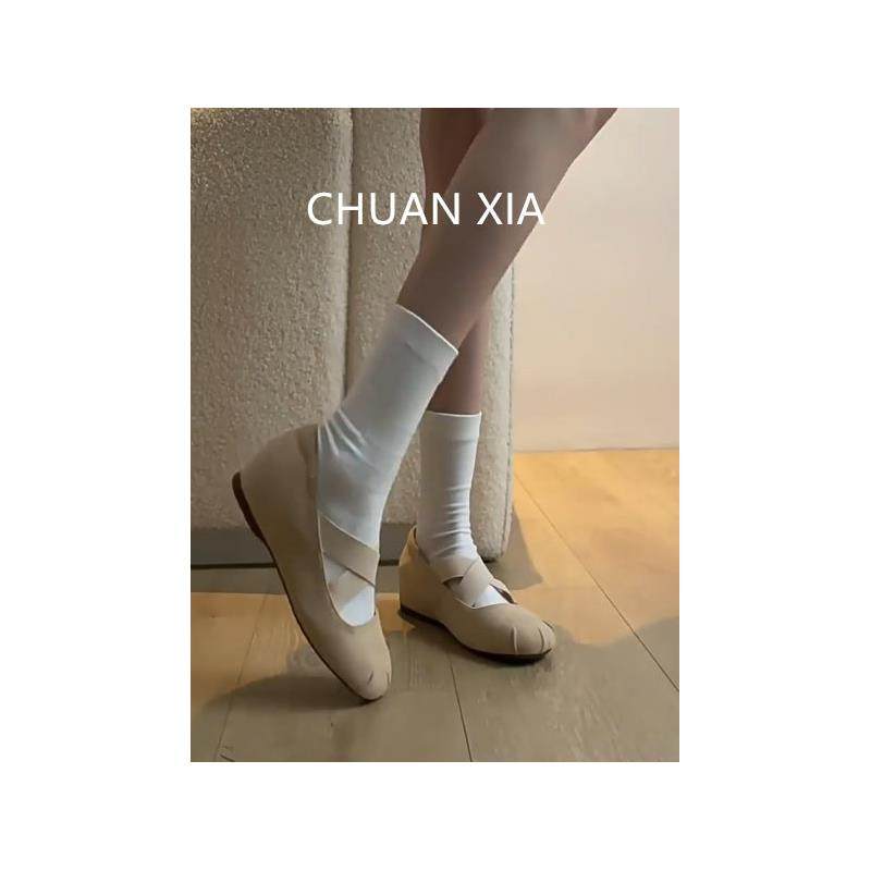 羊皮版~复古交叉带玛丽珍鞋女内增高圆头单鞋浅口配裙子芭蕾舞鞋,女鞋,玛丽珍鞋,淘宝优惠券,粉丝福利购,淘宝优惠卷