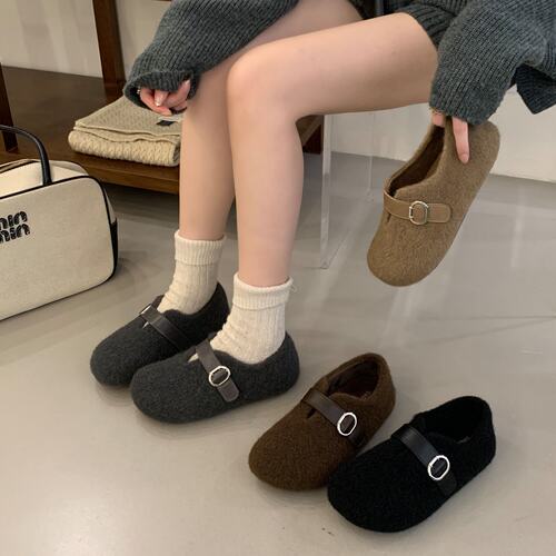 SHOE-REN韩式毛毛鞋女平