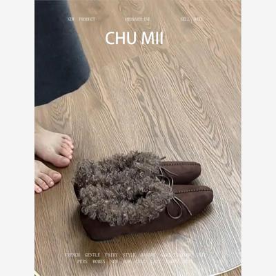 羊皮版~法式复古毛呢单鞋