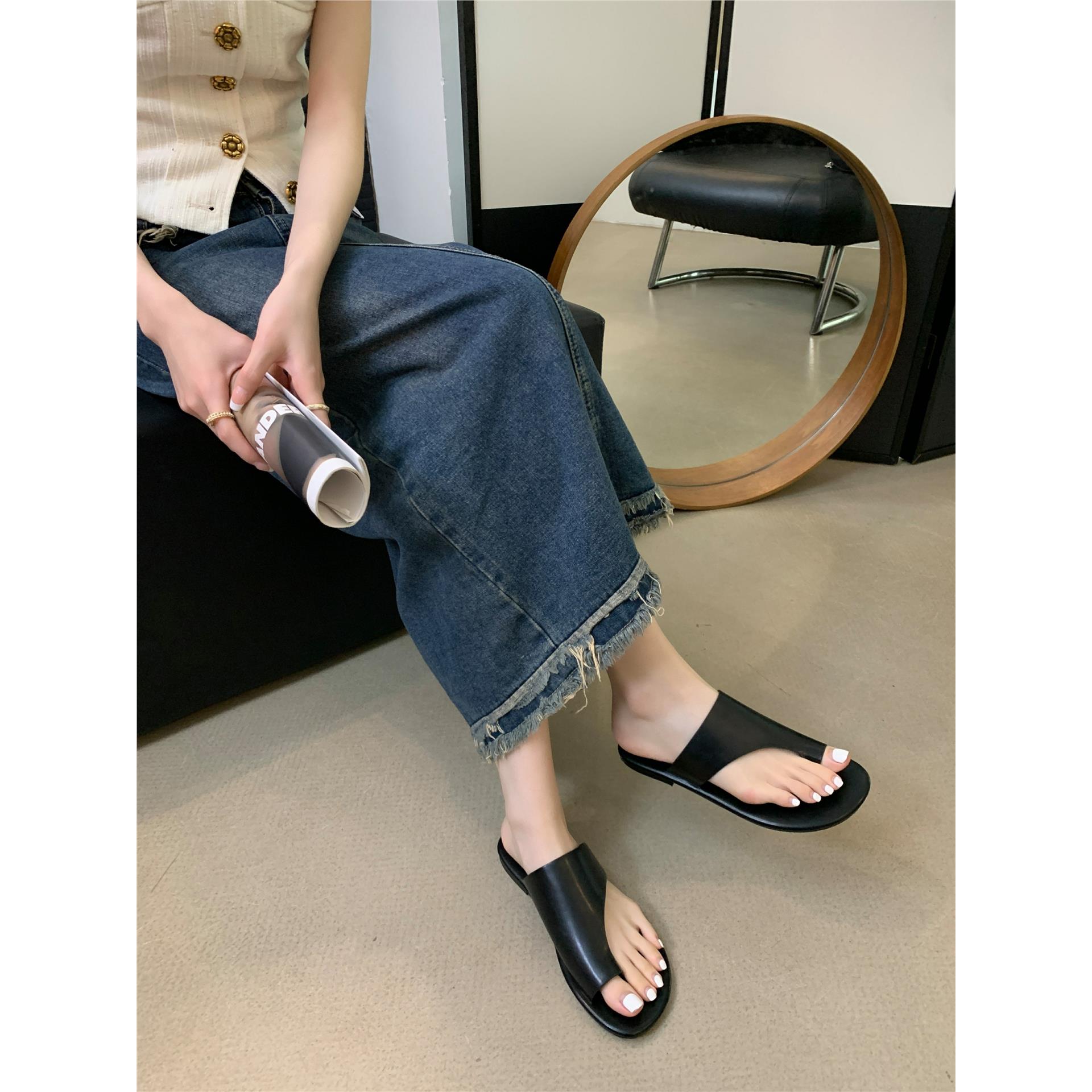 码拖34搭百趾41年有2025韩版套穿休闲女夏外拖鞋舒适-凉新款夏季