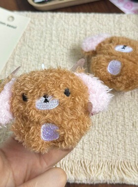 新款可爱少女心焦糖兔甜点兔甜品兔毛绒公仔发夹ins头饰刘海夹女