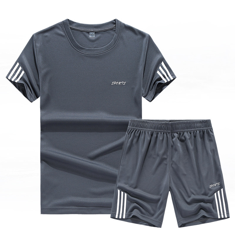 中年男短袖t恤男夏40-50岁爸爸夏装短裤中老年人男装休闲运动套装|msdalam kategori Pakaian Lelaki, baju-T - dari Buy2taobao.com untuk memberikan perkhidmatan ejen Taobao profesional membeli