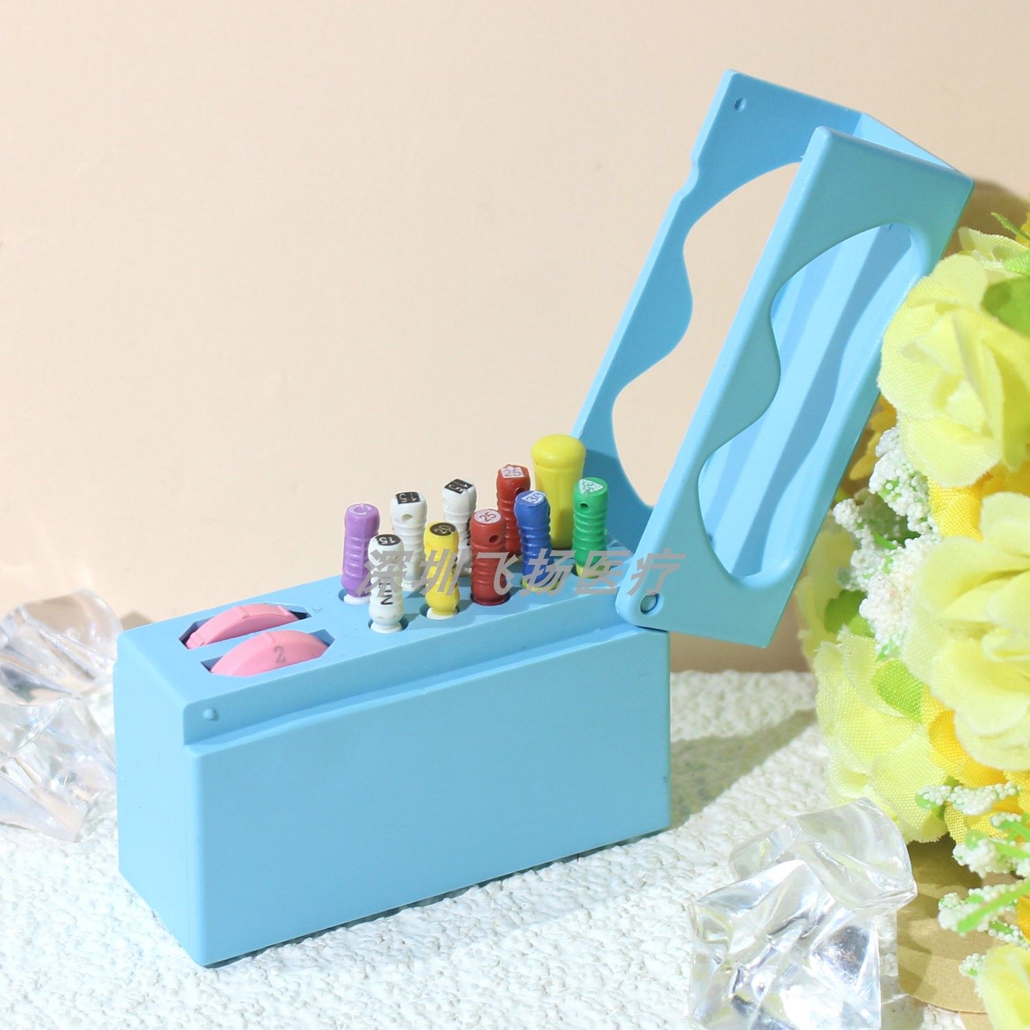 牙科10孔可计数扩大针架消毒盒