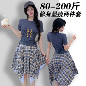 大码泳衣女学生微胖mm度假泳装