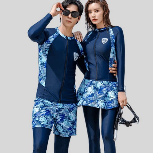 温暖海岸潜水服泳衣情侣加肥大码
