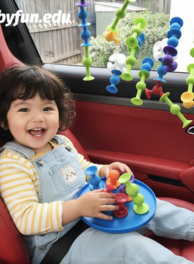 BABYFUN跨境粘粘乐吸吸儿童创意拼搭硅胶软积木男女孩益智ins玩具