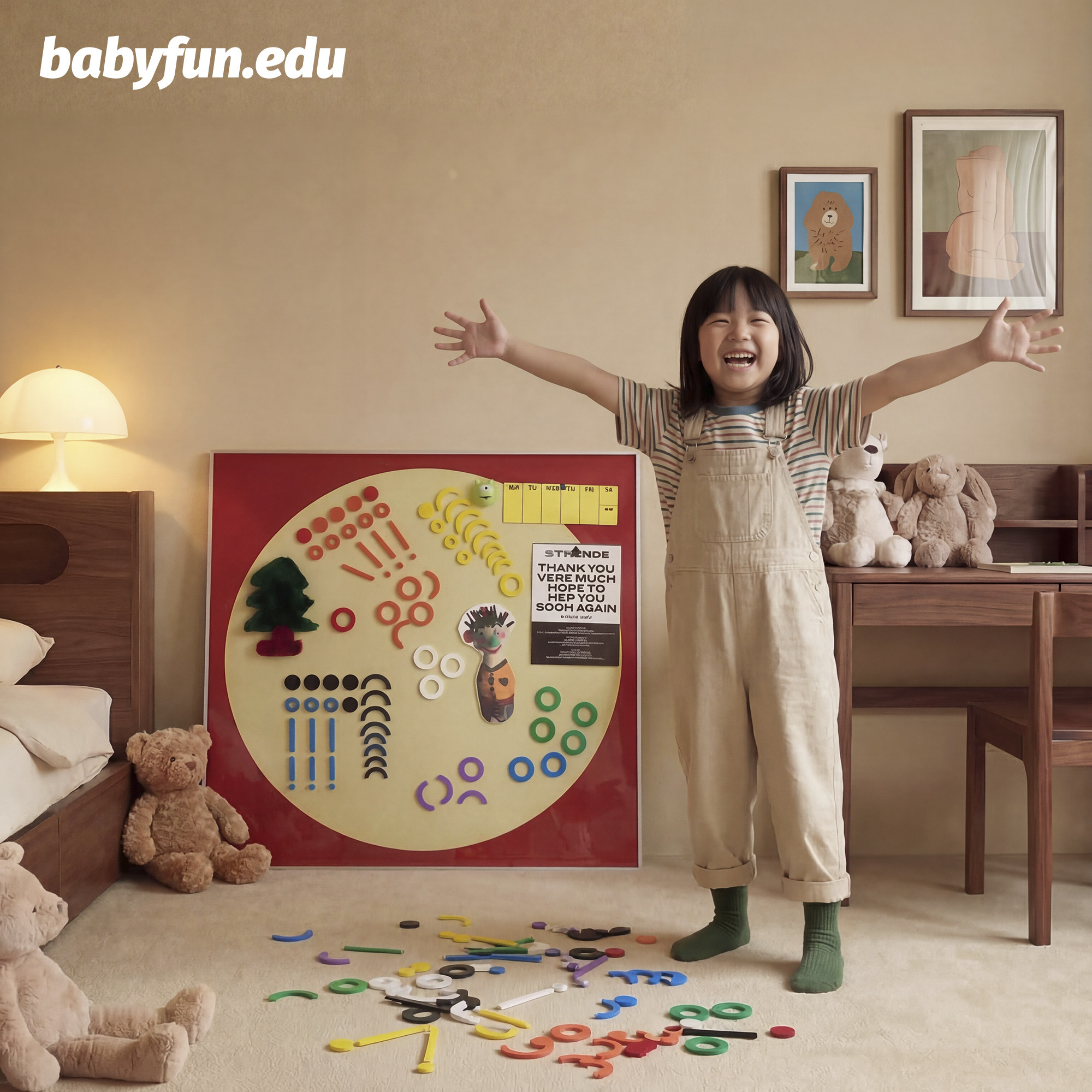 BABYFUN儿童家用装饰画磁性绘画板ins写字板教学涂鸦画架磁力画框