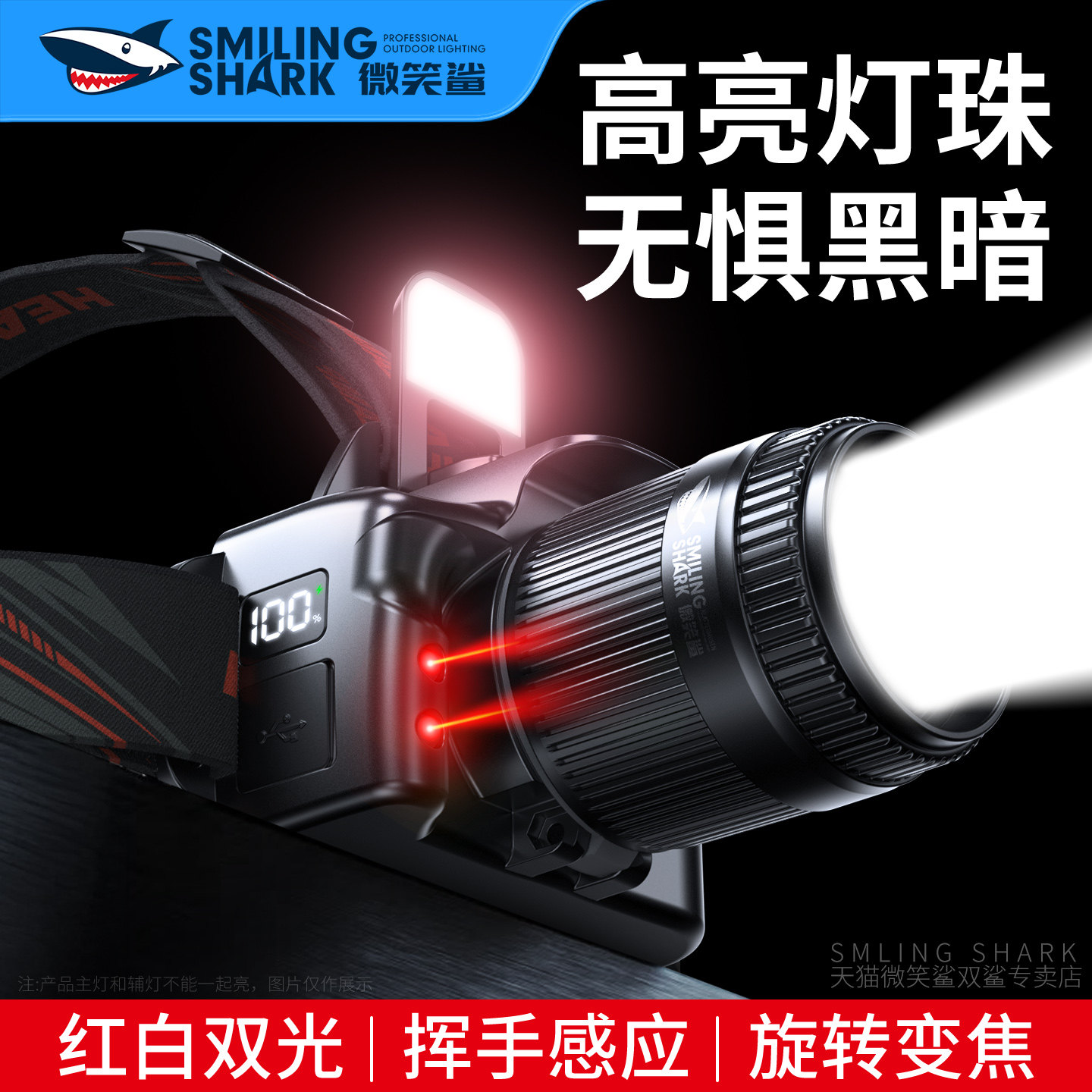 头戴式强光户外照明头灯图片