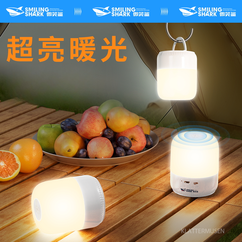 小夜灯2025新款微笑鲨便携双色温LED柔光伴睡氛围灯可手提可充电