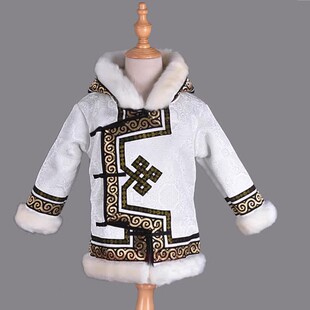 蒙古袍儿童日常生活服装男童女童男孩女孩外套蒙古上衣小孩秋冬季