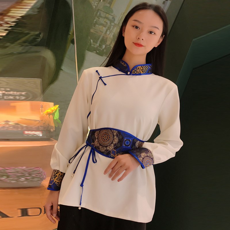 蒙古袍日常女蒙古服装生活装女蒙古女族服装上衣蒙古服饰工作服