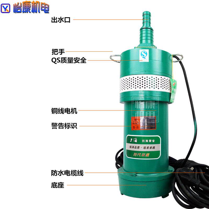 新款QD单相小型多级潜水泵干式水老鼠大流量高扬程清水泵包邮