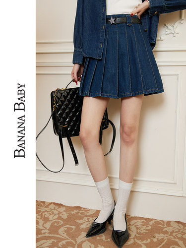 BANANABABY牛仔百褶半身裙