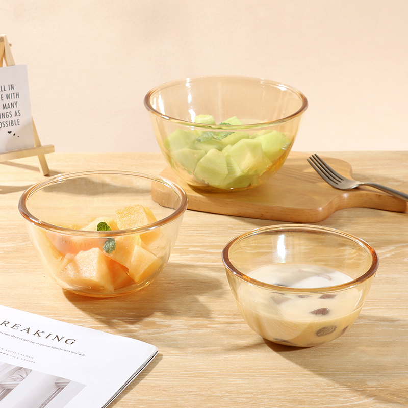拜杰高硼硅玻璃碗水果沙拉碗玻璃盆和面盆泡面碗打蛋盆烘焙碗
