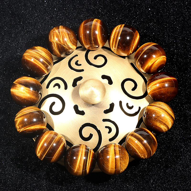 天然黄虎眼石手串高货木变石手链