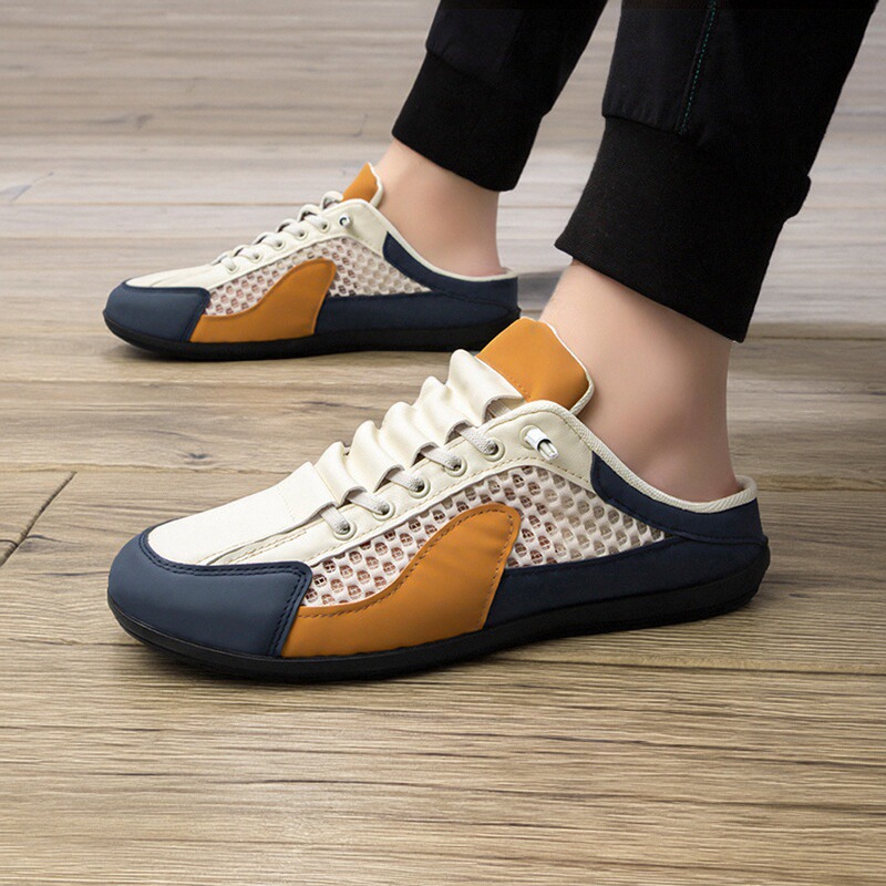 2025春秋时尚圆头灰色大码半托鞋